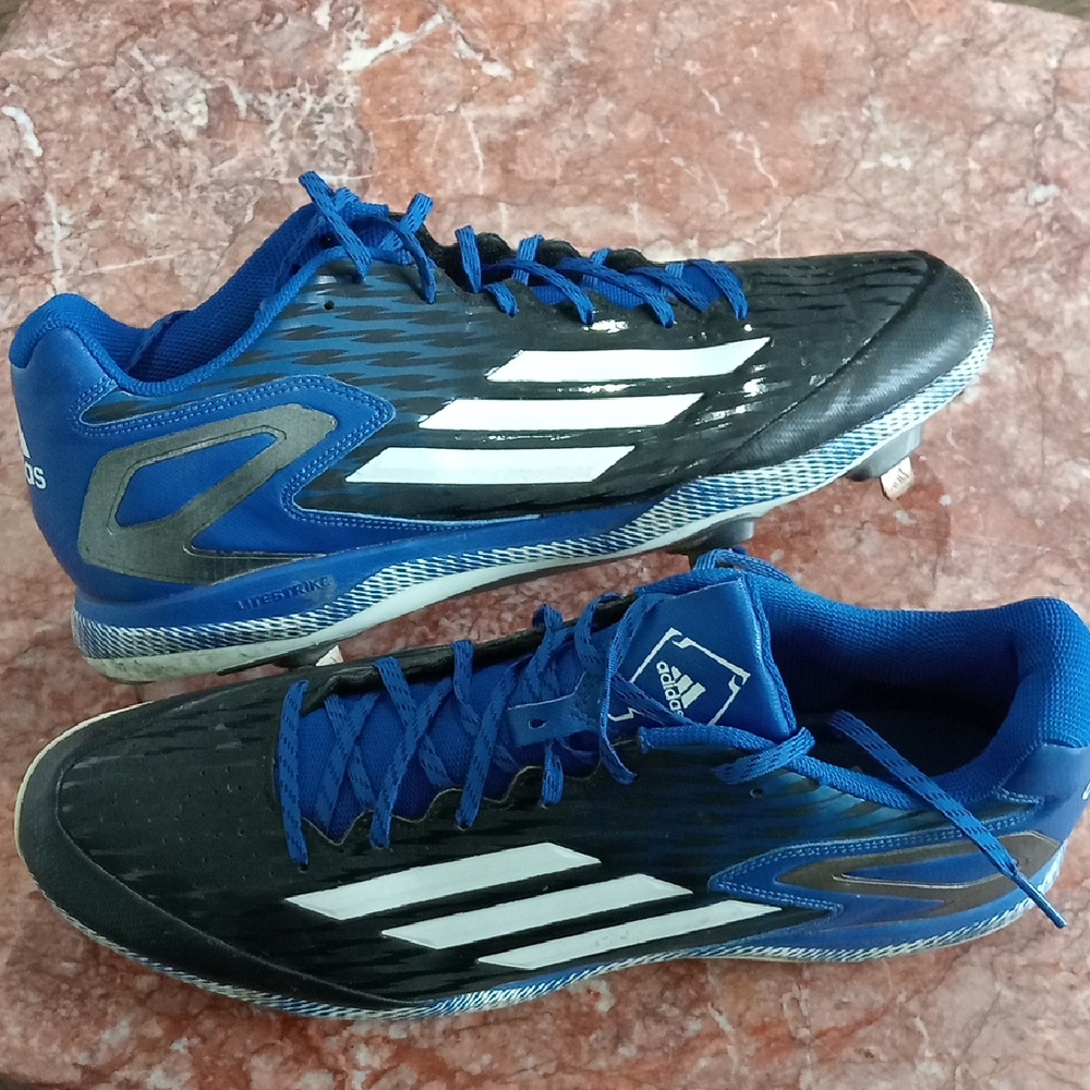 baseball cleats Adidas Men's Black and Blue Athletic Shoes